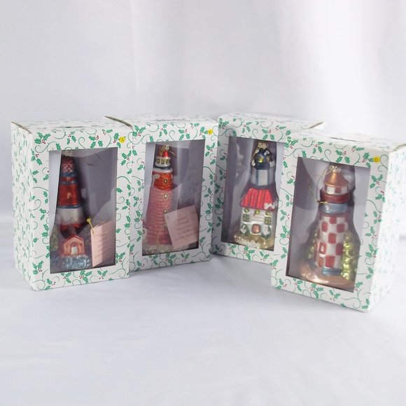 Set of 4 Different Lighthouse Hanging Ornaments - Picture 11 of 11